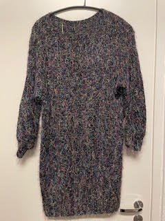 Vintage värikäs pörrölankaneule, M