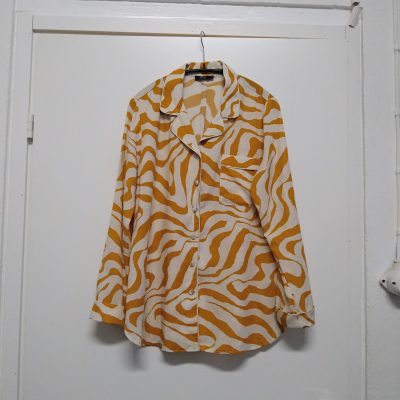 Nanso, kauluspusero, raidallinen, oranssivalkoinen