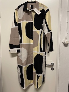 Marimekko, Viivain iso pampula, paitamekko, mustabeige, 42