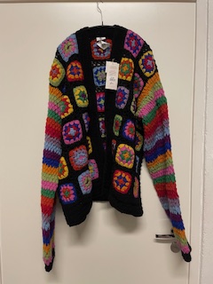 Namaste, isoäidinneuletakki, värikäs, musta, onesize